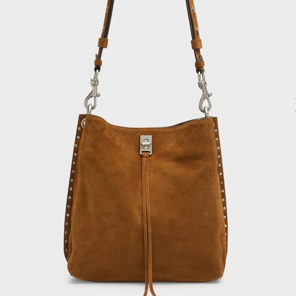Rebecca Minkoff Whiskey Equestrian
Darren Studded Suede Leather Shoulder Bag - Picture 1 of 16